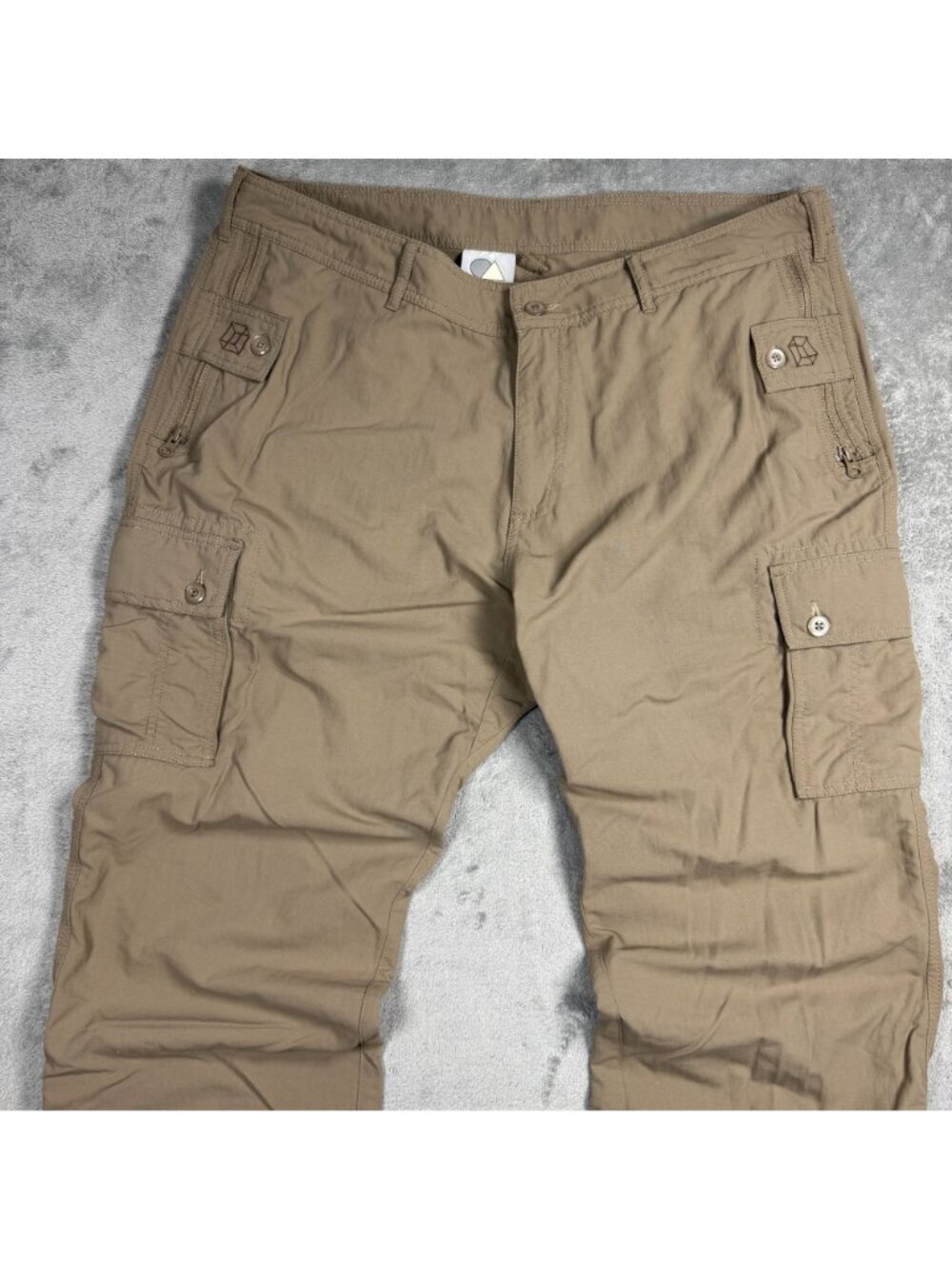 Clothing Arts P Cubed Pick Pocket Proof Mens 38 Khaki Hiking Cargo Travel Pants - Picture 3 of 8
